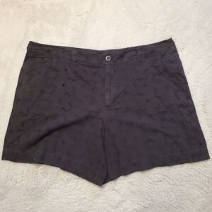 Womens Black Eyelet Shorts